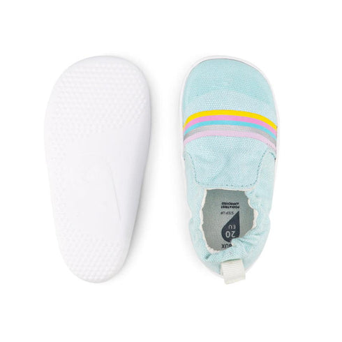 Bobux Xplorer Scamp Crawler Aqua Silver Rainbow 501709 Canvas